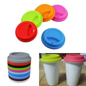 500pcs Silicone Cup Lids 9cm Anti Dust Spill Proof Food Grade Coffee Mug Milk Tea Cups Cover Seal Lid DH9586