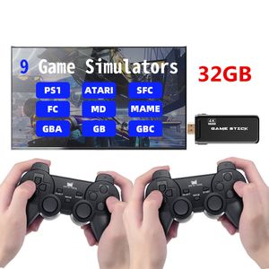 4K Ultra HD EMX-L41 U8 Game Console Stick HDTV Output 32GB Emulatorer Dubbel 2,4g Wireless Gamepad Controller TV-videospel Dongle Playera