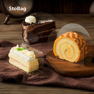 Stobag 100pcs Cake rim透明な長方形カットピースムースガスケットケーキロールリムポイントdiyハンドメイドパーツウェディングフード2178o