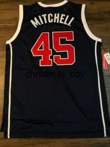 安くカスタムドノバMitchell高校のバスケットボール縫製ジャージーは任意の名前番号ステッチジャージXS-5XLをカスタマイズしました