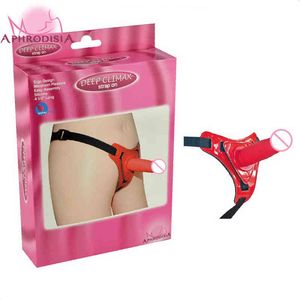 NXY Dildos Red 4 5 Polegadas Realista Dildo Strap on Kit para Lésbicas Silicone G spot Penis Harnesses Sex Product Couples 0105