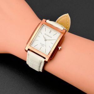 Wristwatches Rectangle White Fashion Watch Women Casual Simple Ladies Clock Wristwatch Telojes Para Mujer Quartz Leather Watches