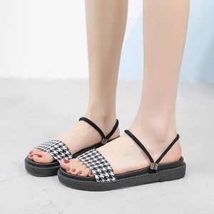 Сандалии Houndstooth тапочки женщины 2021 стройная платформа слайды Sandles для девочек Большой размер 4,5-11 летние женщины пляжная обувь