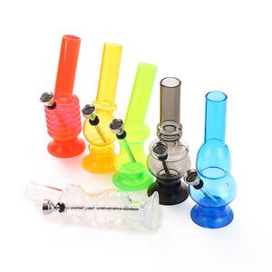 Tubo de água de 16 cm para fumar mini bongos transparentes acrílicos com embalagem de caixa entrega gratuita