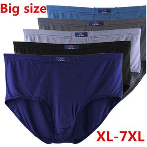 Storstorlek Underkläder Män Solid Tränar Briefs Pouch Male Underbyxor Shorts Homme undies Undershorts 2XL 3XL 4XL 5XL 6XL 7XL H1214