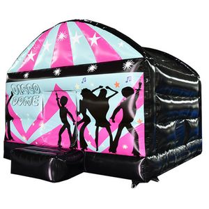 4x4m Kommersiella Trampoliner Uppblåsbara Disco Bouncy Jumper Dancing Tent Black Blown Up Hopping Bounce House med fläkt till salu med skepp