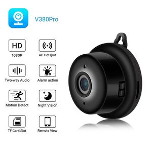 HD Wireless Indoor Camera V380 Mini Wifi IP-kameror NightVision Tvåvägs Ljud Rörelse Detektion Baby Monitor Surveillance