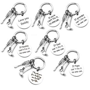 Wholesale funny key chains for sale - Group buy Mini Hammer Keyring Hand Tools Keychain Daddy Gift for Dad Fathers Day Hand Tools Bag Pendant Funny Metal Key Ring