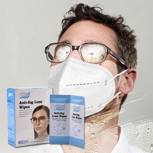 Okulary przeciwmgielne Obiektyw Wipes Anti Fog Mocowy Ręcznik Papierowy Spot Wszystkie Angielskie Opakowanie Czyszczenie Mokre Ręczniki