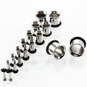 Tunnels Body Jewelryear Plugs F20 Mix 3-14mm 100st/Lot Rostfritt stål Single Flare Flare Flare Tunnel Piercing Smycken Drop Delivery 2021 HRDY