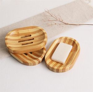 Stripe Bamboo Soap Holder Non-Slip Soap Dishes Home Toilet Storage Soap Rack Plate Boxes