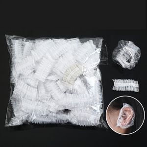 100pcs/lot Disposable Ear Cover Waterproof Bath Shower Hair Dyeing Ear Protector Shield Earmuffs Caps Barber Tools Salon Accessories