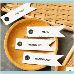 Packaging & Display Jewelry50Pcs Handmade With Love Gift Tags Thank You Kraft Labels String J78F Jewelry Pouches Bags Drop Delivery 2021 Wt