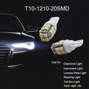 50 pçs / lote branco T10 1210 20SMD W5W 194 3528 lâmpadas LED para lâmpadas indicador de largura do carro lâmpadas de leitura Lei Licengse