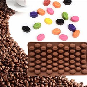 55 kavitet silikon choklad kaffe bönor formade formar mögel gelé is godis socker verktyg matlagning verktyg tårta dekoration bakning