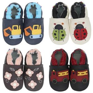 Carozoo Baby Shoeppers Soft Cow Leather Bebe Urodzony Botki Boys Girls First-Walkers Sneakers 211022