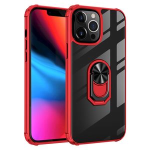 Wyczyść magnetyczne skrzynki pierścieniowe dla iPhone 13 PRO MAX HYBRID HYBRID HARD PC Soft TPU na wstrząsy ochronne