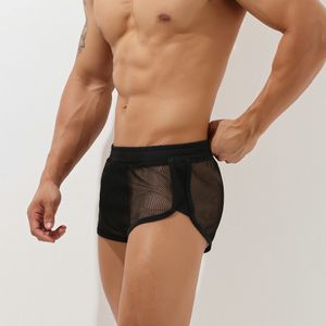 New Men's Boxers Shorts Mesh Lining Pajamas at Home Casual Trunks Quick Dry Breathable and Comfortable 210306216V