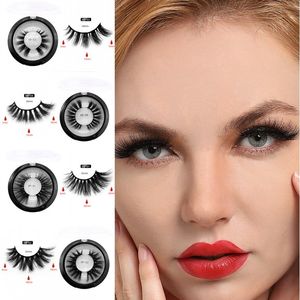 25MM 3D Mink Eyelashes Long Dramatic 100% Minks Eyelash Makeup Thick Curly Full Strip Lashes with Round Packing Box