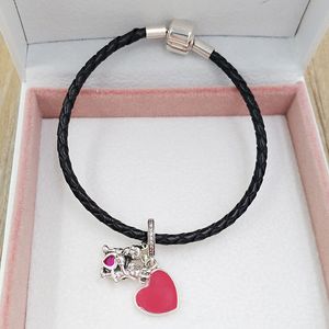 925 Sterling Silver DIY jewelry making kits pandora Disny miky and mini mouse love heart charms clearance bead christmas bracelets for women chain gift box fit Europe