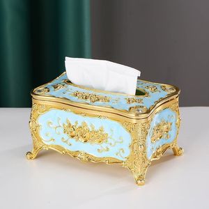 Tissue Boxes & Napkins Luxury European Box Cover Case Rectangle Houseware Plastic Paper Napkin Holder Home Organizer Supplies