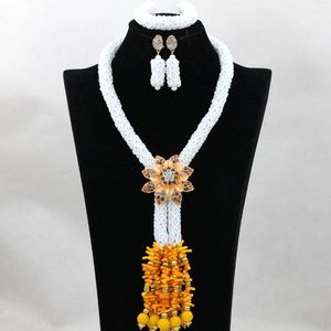 Earrings & Necklace Fashion White African Crystal Women Jewelry Sets Coral Wedding Party Beads Set Free Ship QW225