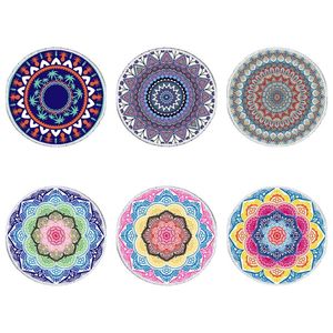 Handduk E8bd Round Beach Filt Bohemian Vintage Hippie Mandala Floral Print Tapestry Tassel Circle TablecoLt