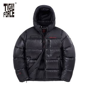 TIGER FORCE Men's winter jacket Hooded Coat Casual Clothing Warm Thick Pocket Zipper Down jackets Winter parka men brand 70793 211204