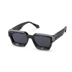 Occhiali da sole Rettangolari Bianco AcetatoFrame Donna Argento Lenti Specchiate Fashion Square MILIONARI Per Uomo Con Metallo