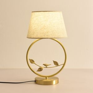 New Chinese Table Lamp Bedroom Bedside Light Personality Creative Modern Minimalist Study Room Living Rooms Copper Lighting