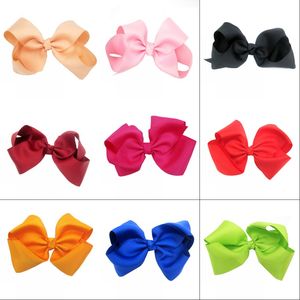 LINKS 6 Inch Big Grosgrain Ribbon Solid Hair Bows With Clips Girls Kids Hair Clips Headwear Boutique Hair Accessories 343 U2