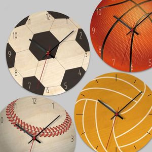 Relojes de pared Reloj en 3D Baloncesto Baloncesto Fútbol Fútbol Fútbol Forma Fans Fans Boys Cumpleaños Regalo Niños Dormitorio Creativo 28 cm / 11 pulgadas
