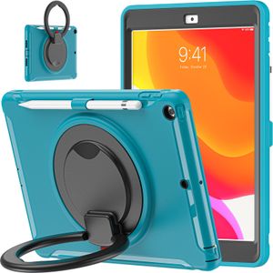 360 ° Rotation Kickstand Tablet Fodral för iPad 10.2 [7 / 8th Gen] Mini 5/4 AIR 3/2/1 PRO 11 / 10.5 / 9.7 tum SAMSUNG GALAXY TAB T220 / T290 / T500 / T870 3-lager Stötskyddad skyddsväska