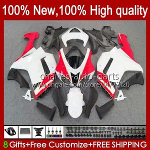 Motosiklet Kalafatlama için KAWASAKI NINJA ZX600C ZX600 ZX 6R 600cc 6R ZX636 07-08 Kaporta 10No.38 ZX636 600 CC ZX6R 07 08 ZX600 ZX 636 ZX6R 2007 2008 Tulum Kiti beyaz kırmızı