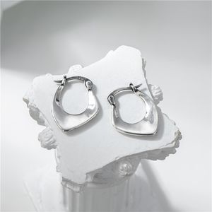 Korea S925 Sterling Silver irregular shaped for men women simple and fashionable earrings