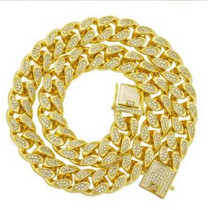 Hip Hop Chain Masculina 14k Banhado A Ouro Cobre Micro-embutido Zircon Colar Cubano 24 '