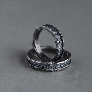 Retro Weiblich Männlich Metall Großen Ring Versprechen Öffnung Verlobungsring Punk Paar Ehering Geschenk X0715