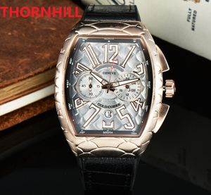 Orologio 디 Lusso Mens 다기능 시계 일본 석영 운동 크로노 그래프 가죽 스트랩 사파이어 방수 빛나는 손목 시계