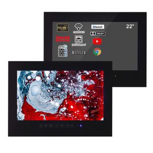 Soulaca 22 polegadas Smart Black Color Bathroom Televisão à prova d'água para Spa IP66 Salão de beleza TV