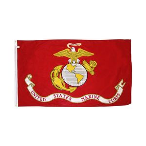 USMC United States Marine Corps Flag 3x5FT Double Stitching 100D Polyester Festival Gift Indoor Outdoor Stampato all'ingrosso