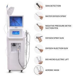 Wasser-Sauerstoff-Jet-Gesichtsmaschine, Hauttest, Tiefenreinigung, Hydratation, Heben, Hautpflege, Schönheitsinstrument
