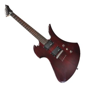 Factory Custom Wine Red Unusual shaped electric guitar with rosewood fretboard,24 Frets,can be customized as request