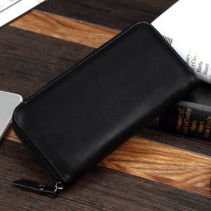 Carteiras 2021 Business Men's Long Wallet Zipper Design PU Couro Multifuncional Bag Hand Base Case Celular