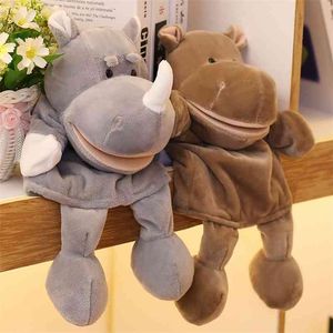 35 cm cartoon forest animal hand puppet children baby gloves plush toy filled doll soft finger simulation lion 210728