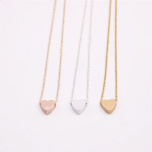 18K Gold Silver Plated Pendant necklace Flat bottom solid love necklace the gift to women