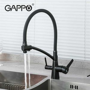 GAPPO Kitchen Pull Out Faucet Filter Tap Drinking Water Mixer 360 Degree Kitchen and Cold Mixer Faucet Sink Tap Waterfall 211108