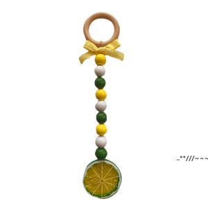 newFarmhouse Decorative Emulation Lemon Wood Beads Tassel Hanging Pendant Hemp Rope Beaded Home Decor 3 styles EWA4750
