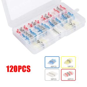 120Pcs/set Solder Seal Wire Connectors,Heat Shrink Butt Connector,Waterproof and Insulated Electrical Wire Terminals ,Butt Splice JK2102XB