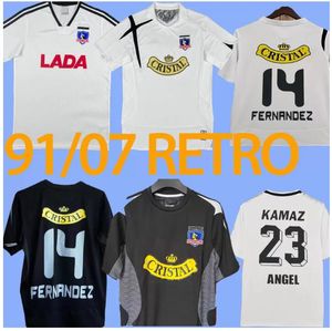 colo colo retro 2006 soccer jerseys Argentina csd home white away black Vintage 2007 Camiseta de fútbol Classic 06 07 #14 fernrndez football shirts S-2XL