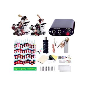 2 Gun Tattoo Kit 7 14 40 Colors Ink Tatto Power Supply LCD Needle Disposable Supplies Permanent Tattoos Kits Accesories Beauty&Health on Sale
